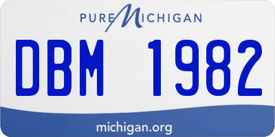 MI license plate DBM1982