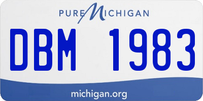 MI license plate DBM1983