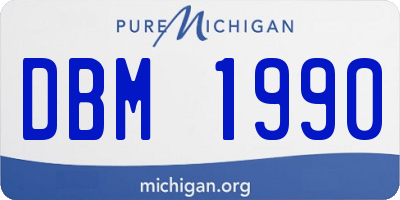 MI license plate DBM1990