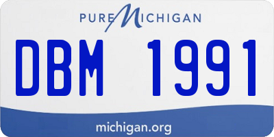 MI license plate DBM1991