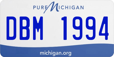 MI license plate DBM1994