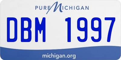 MI license plate DBM1997