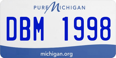 MI license plate DBM1998
