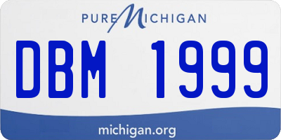 MI license plate DBM1999
