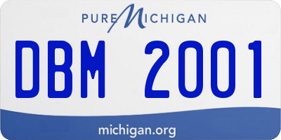 MI license plate DBM2001
