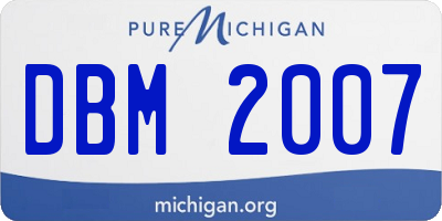MI license plate DBM2007