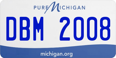 MI license plate DBM2008