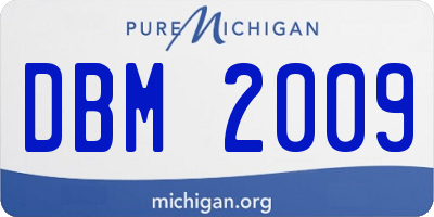 MI license plate DBM2009