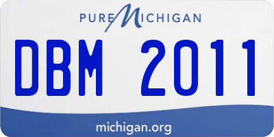 MI license plate DBM2011
