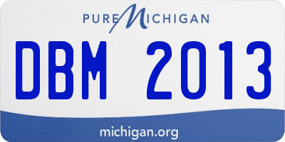 MI license plate DBM2013