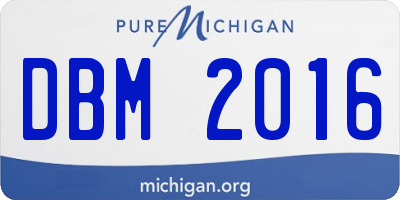 MI license plate DBM2016