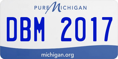 MI license plate DBM2017