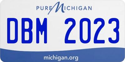 MI license plate DBM2023