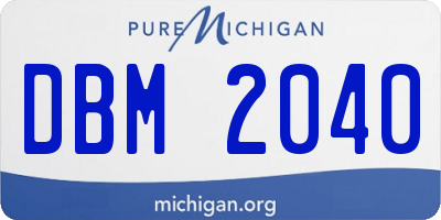 MI license plate DBM2040