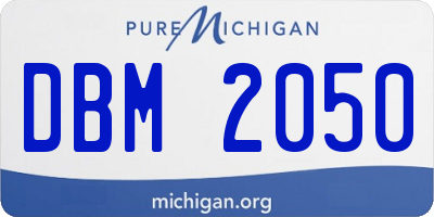 MI license plate DBM2050