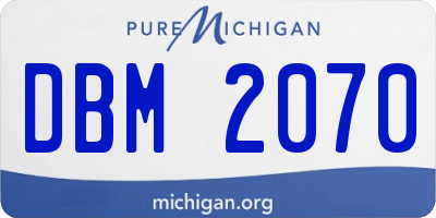 MI license plate DBM2070
