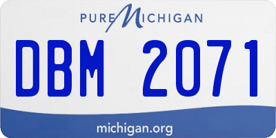 MI license plate DBM2071