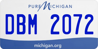 MI license plate DBM2072