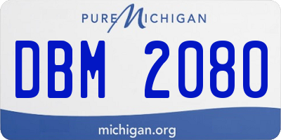 MI license plate DBM2080