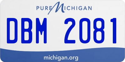 MI license plate DBM2081