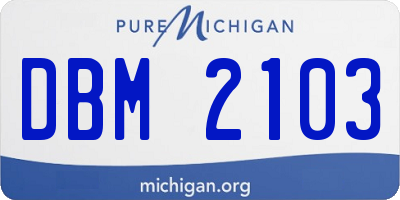 MI license plate DBM2103