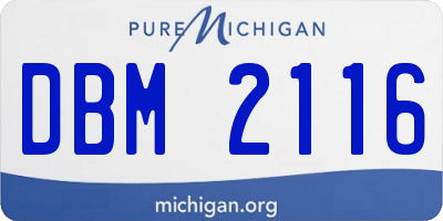 MI license plate DBM2116