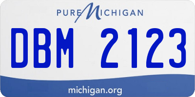 MI license plate DBM2123