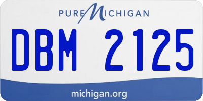 MI license plate DBM2125