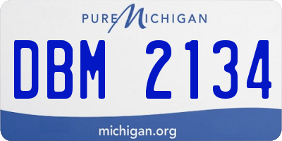 MI license plate DBM2134