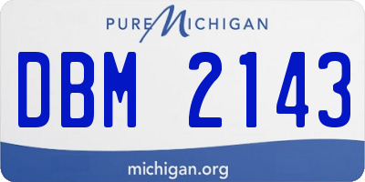 MI license plate DBM2143
