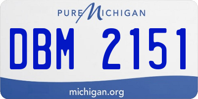 MI license plate DBM2151