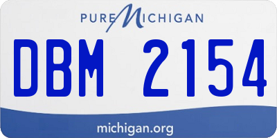 MI license plate DBM2154
