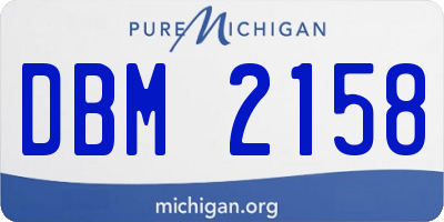 MI license plate DBM2158