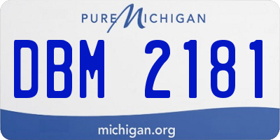 MI license plate DBM2181