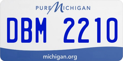 MI license plate DBM2210