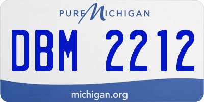 MI license plate DBM2212
