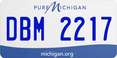 MI license plate DBM2217