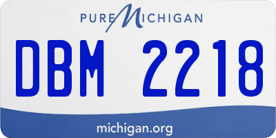 MI license plate DBM2218