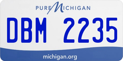 MI license plate DBM2235