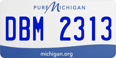 MI license plate DBM2313