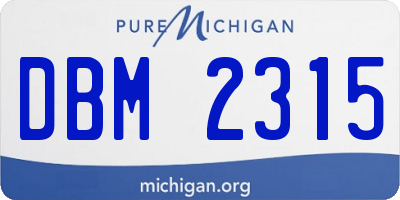 MI license plate DBM2315