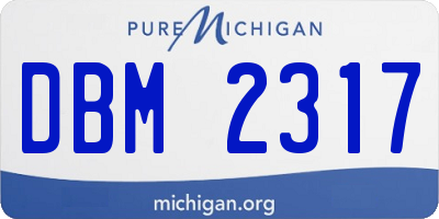 MI license plate DBM2317