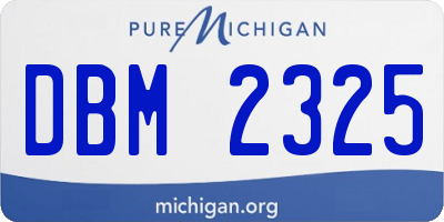 MI license plate DBM2325