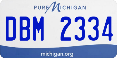 MI license plate DBM2334