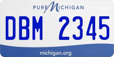MI license plate DBM2345