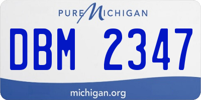 MI license plate DBM2347