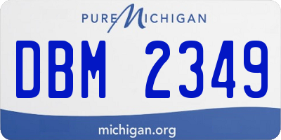MI license plate DBM2349
