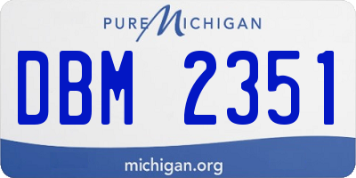 MI license plate DBM2351