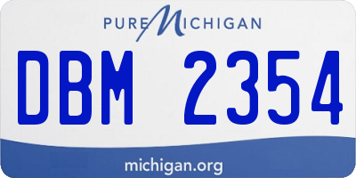 MI license plate DBM2354