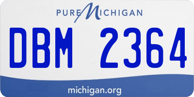 MI license plate DBM2364